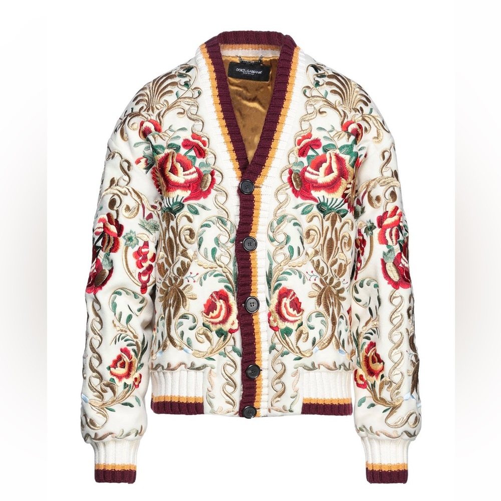 NEW-HAND Embroidered Dolce & Gabbana RUNWAY WOOL/CASHMERE JACKET -ONE-OF-A-KIND!